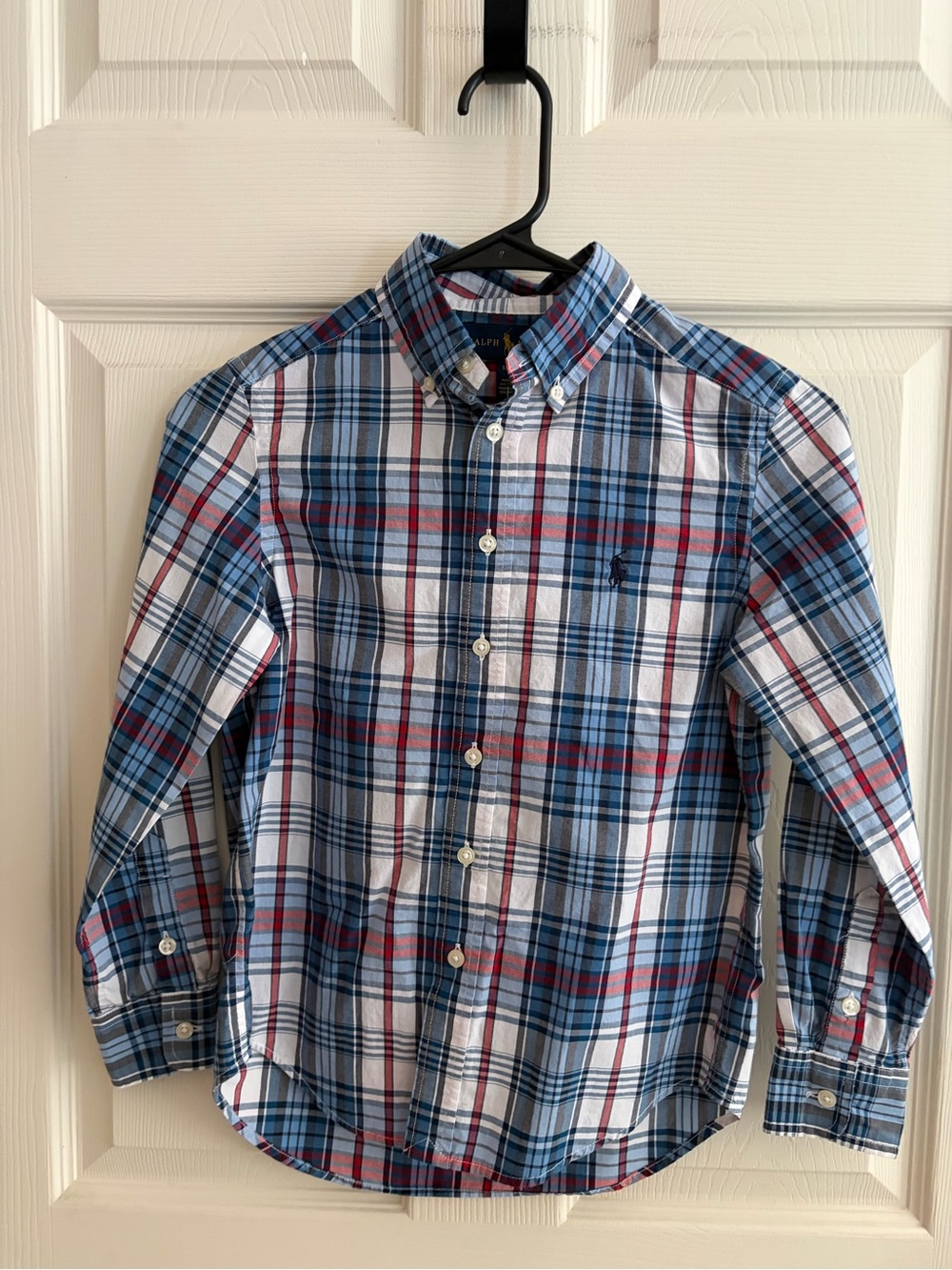 Ralph Lauren Boys Blue & Red Plaid Button-Down Shirt